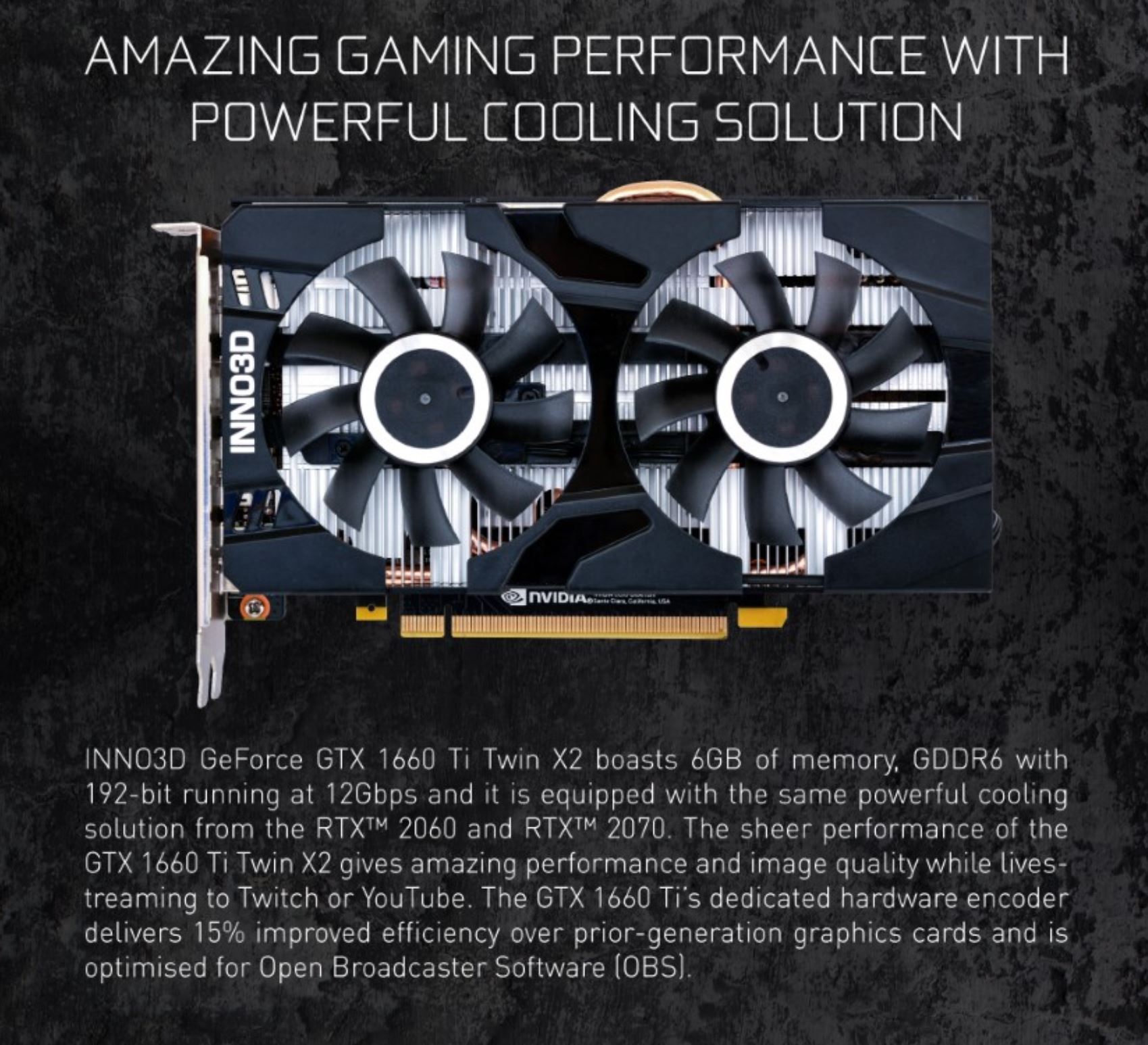 Inno3d Geforce GTX 1660 Super Twin X2 6G Graphics Card