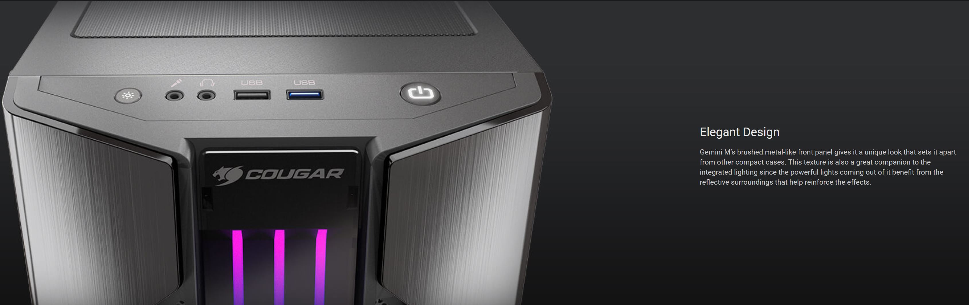 Cougar Gemini-M Tempered Glass RGB Mini Tower mATX Case - Silver (Gemini-M Silver)