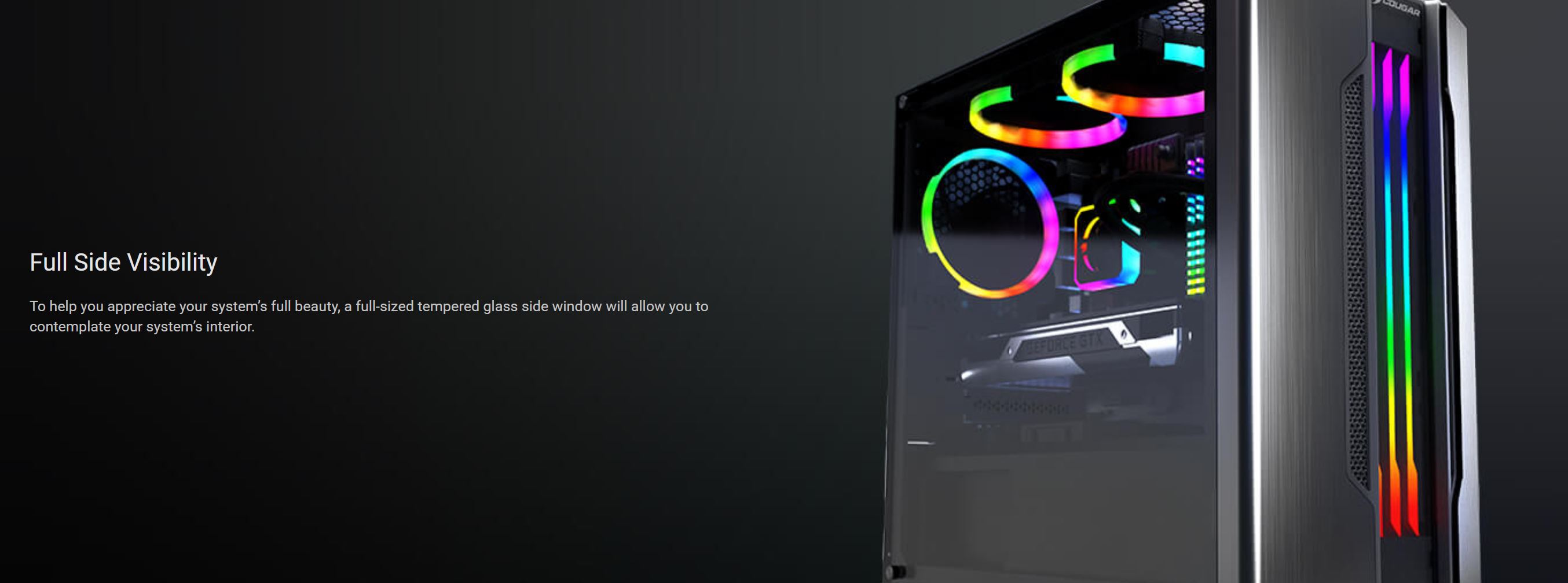 Cougar Gemini-M Tempered Glass RGB Mini Tower mATX Case - Silver (Gemini-M Silver)