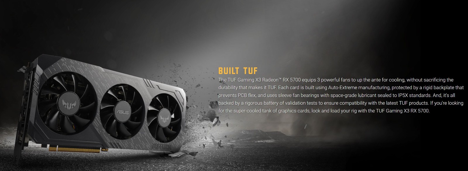 Asus Radeon TUF 3 RX 5700 8G Gaming OC Graphics Card (TUF-3-RX5700-O8G-GAMING)