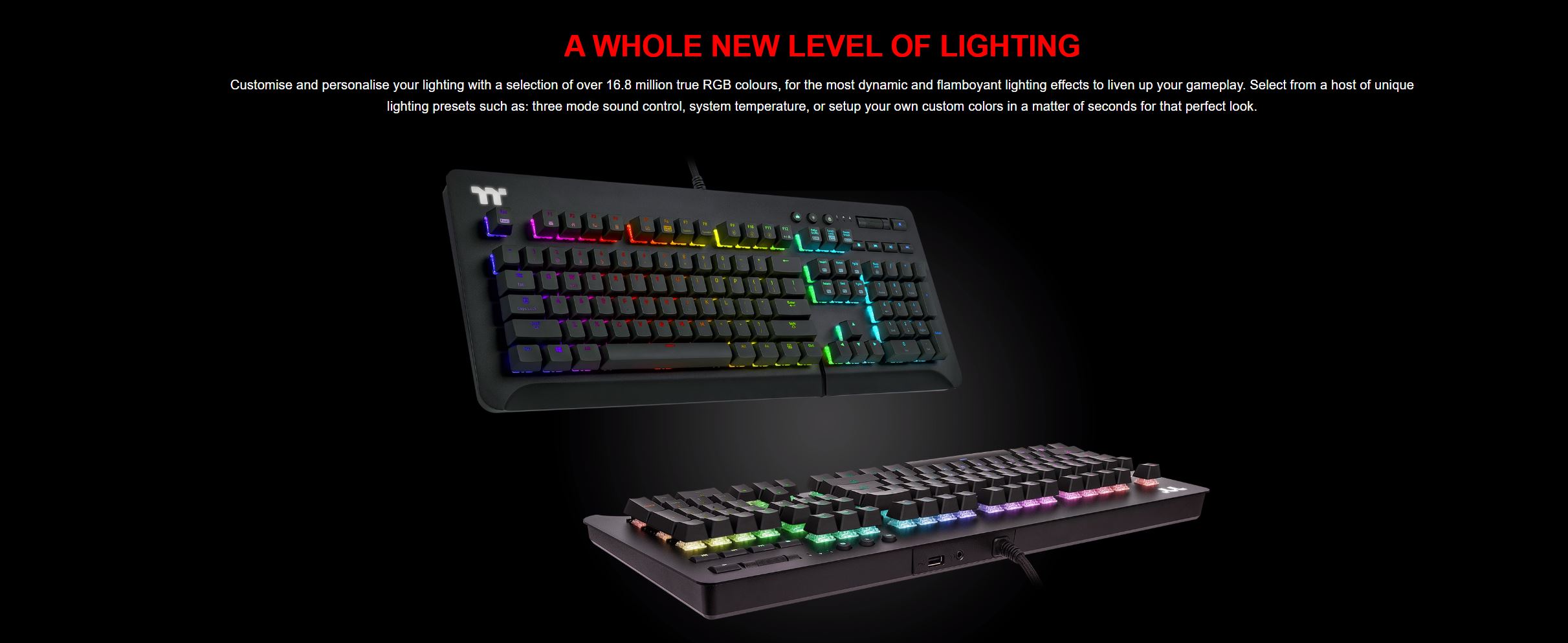 Thermaltake Level 20 GT RGB Mechanical Gaming Keyboard - Cherry Silver Switch (GKB-LVG-SSBRUS-01)