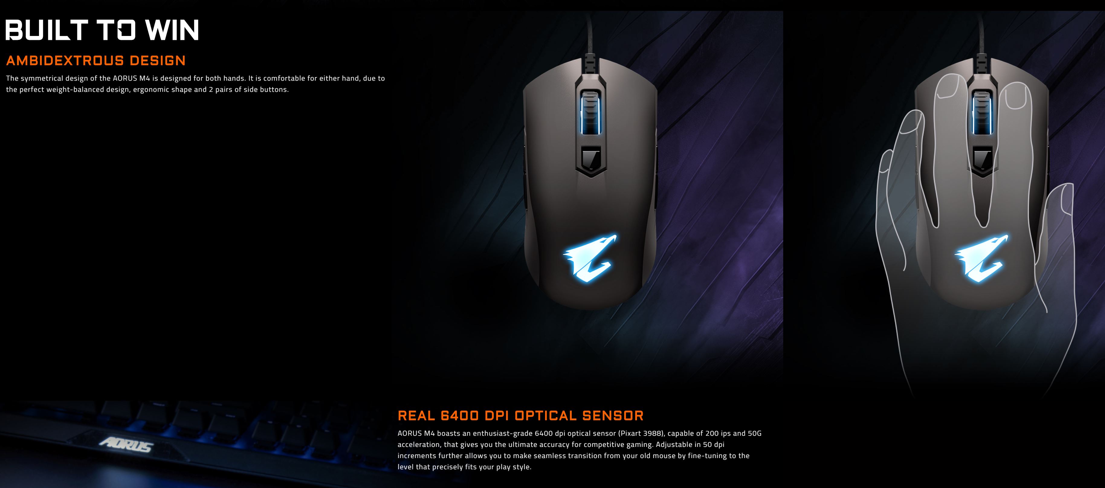 Gigabyte Aorus M4 Optical RGB Gaming Mouse (GM-AORUS-M4)