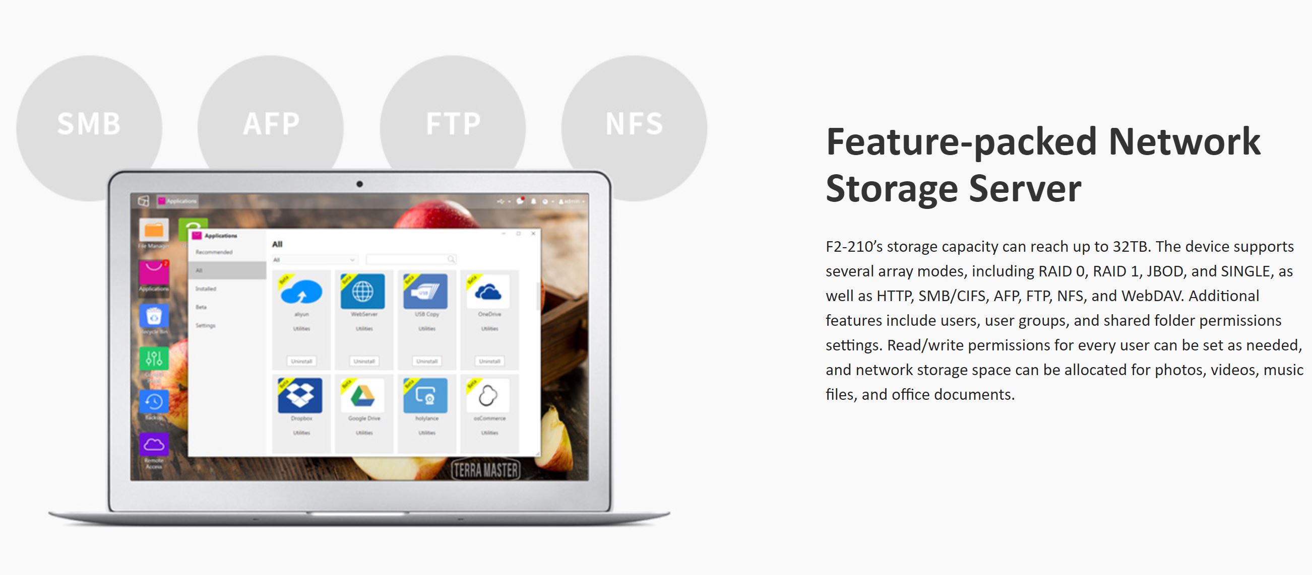TerraMaster F2-210 2 Bay Quad Core 1GB NAS