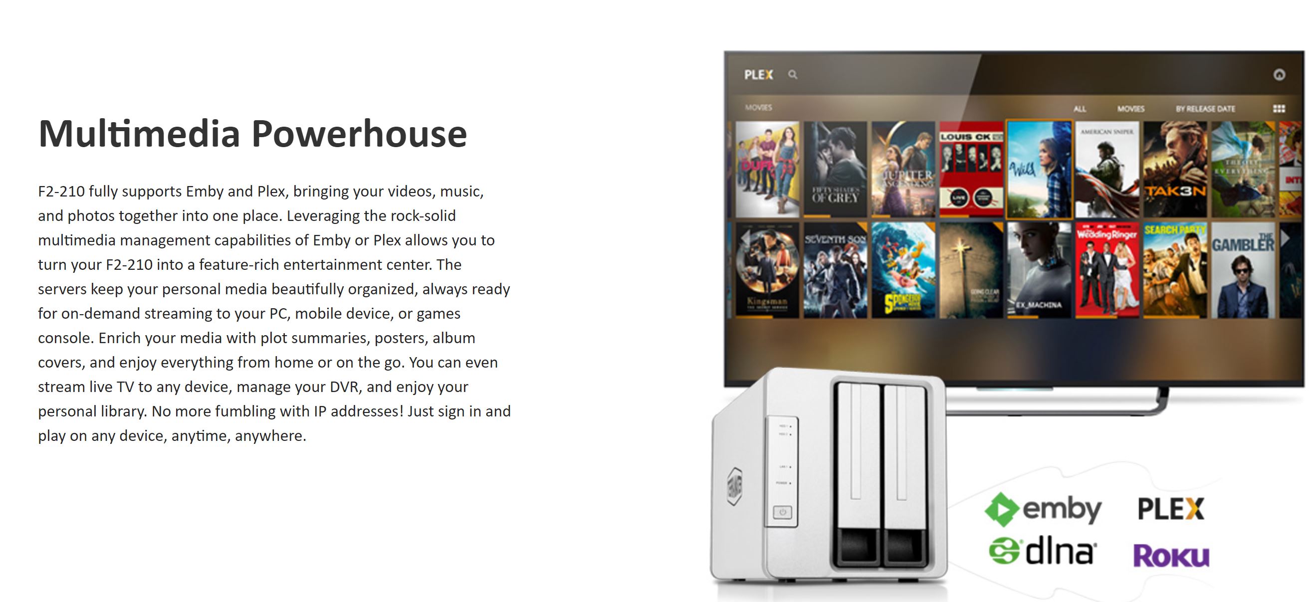 TerraMaster F2-210 2 Bay Quad Core 1GB NAS