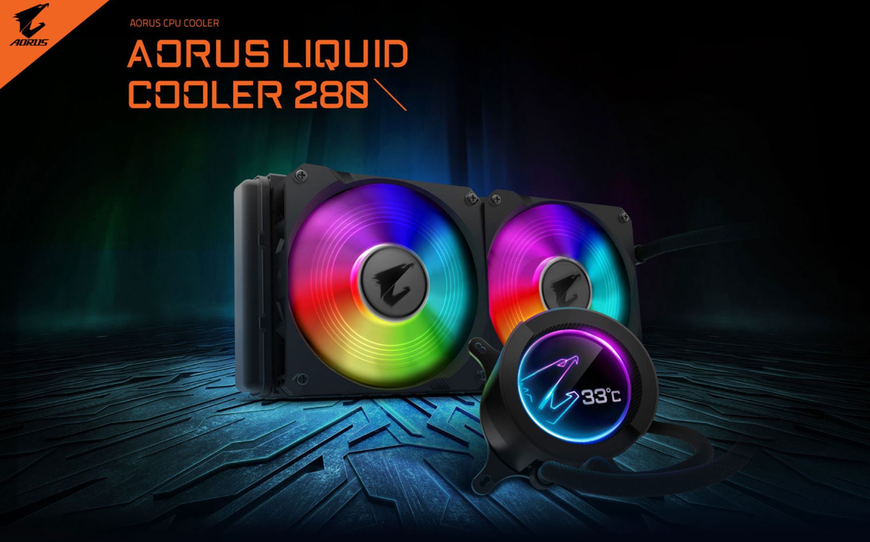 Gigabyte Aorus CPU Liquid Cooler 360 W/LCD Display 120mm RGB Fans (GP-AORUS-LIQUID-COOLER-360)