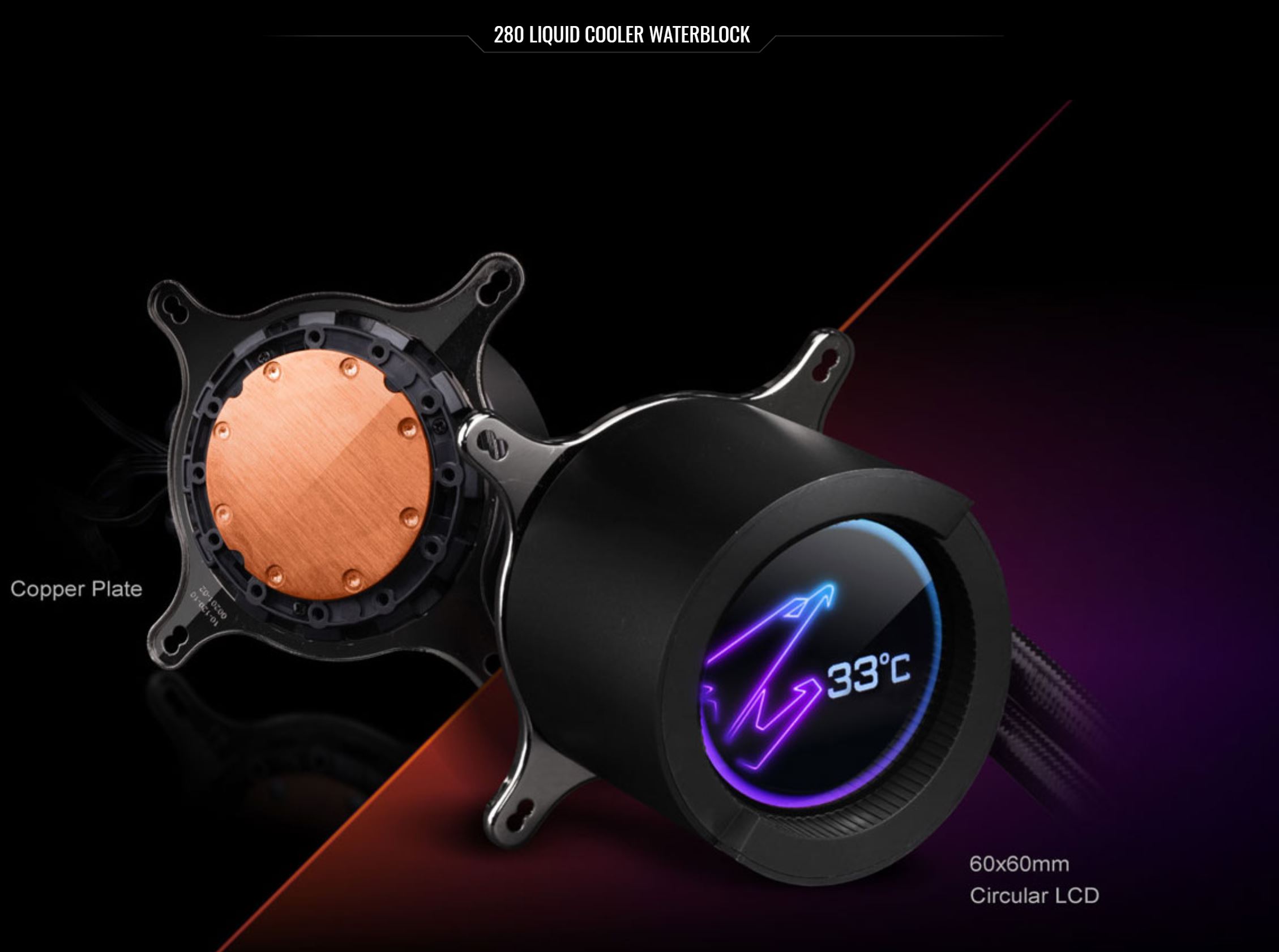 Gigabyte Aorus CPU Liquid Cooler 360 W/LCD Display 120mm RGB Fans (GP-AORUS-LIQUID-COOLER-360)