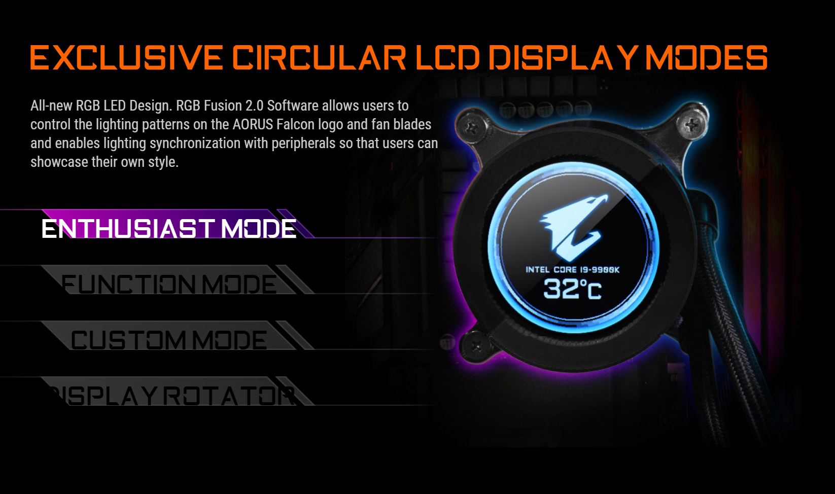 Gigabyte Aorus CPU Liquid Cooler 360 W/LCD Display 120mm RGB Fans (GP-AORUS-LIQUID-COOLER-360)