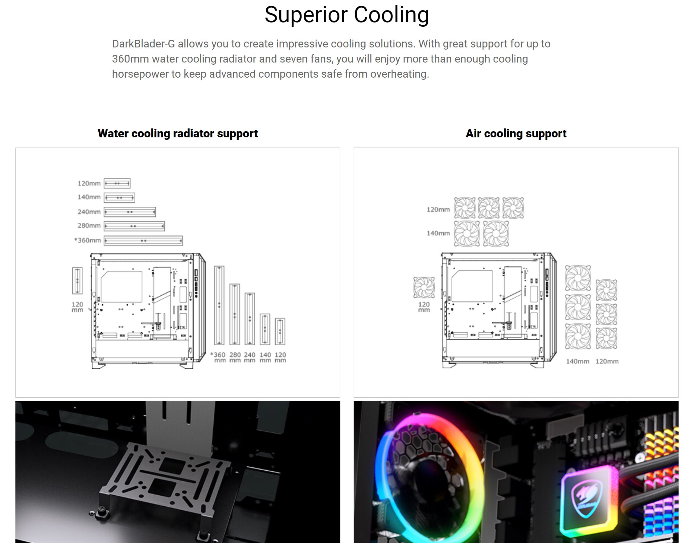 Cougar DarkBlader G Tempered Glass RGB Full Tower ATX Case (DARKBLADER-G)