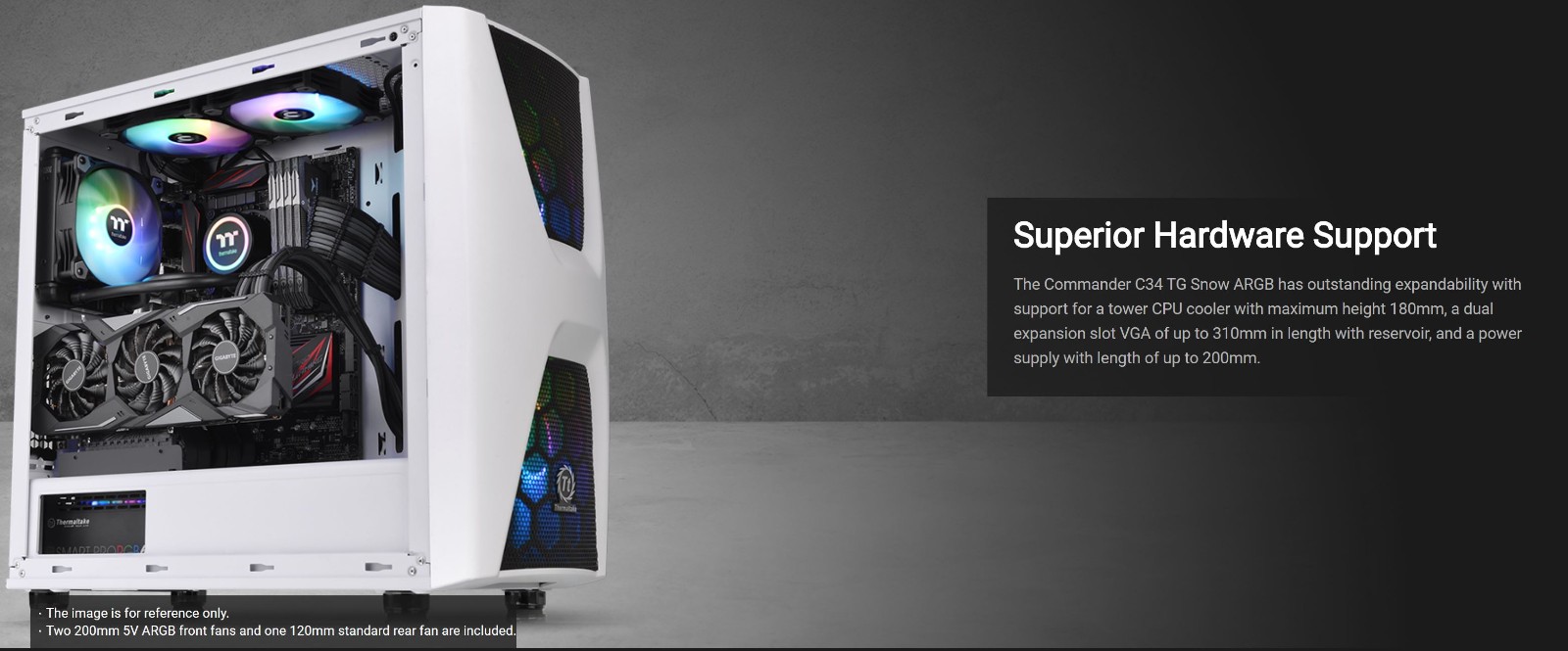 Thermaltake Commander C34 ARGB Tempered Glass Mid Tower ATX Case - Snow Edition (CA-1N5-00M6WN-00)