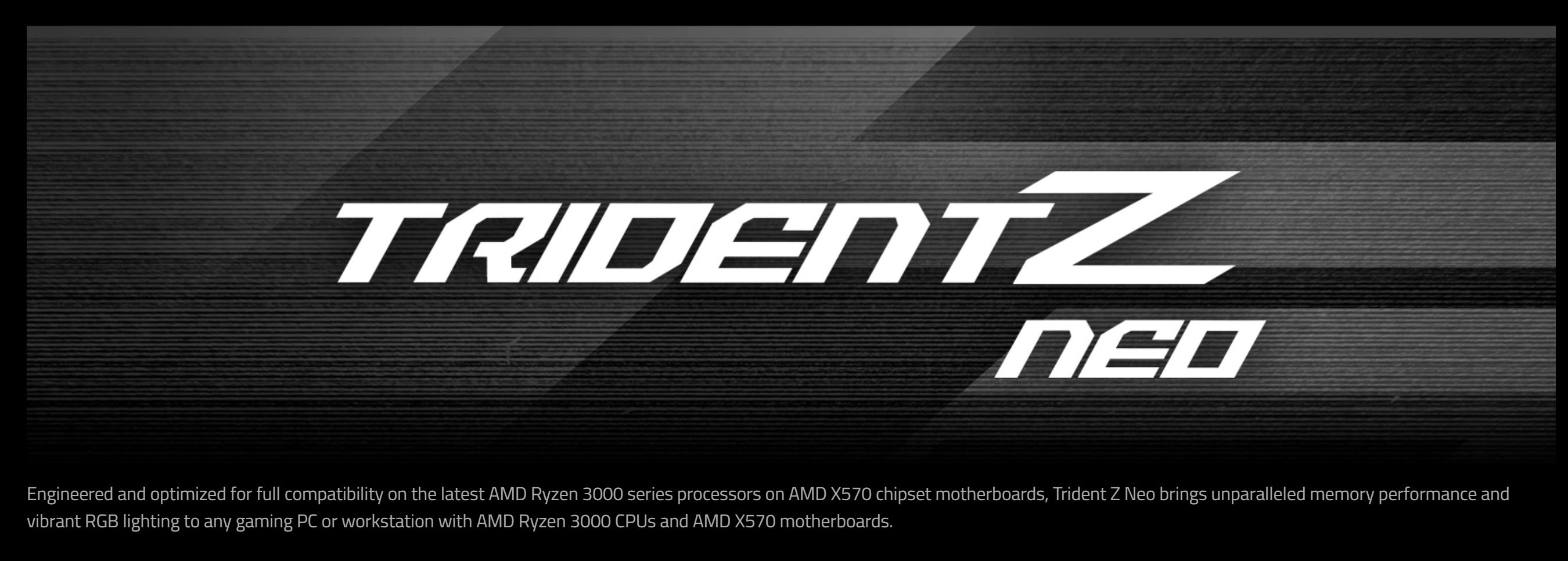 G.Skill 32GB (4x8GB) F4-3800C14Q-32GTZN Trident Z Neo 3800MHz CL14 DDR4 RAM