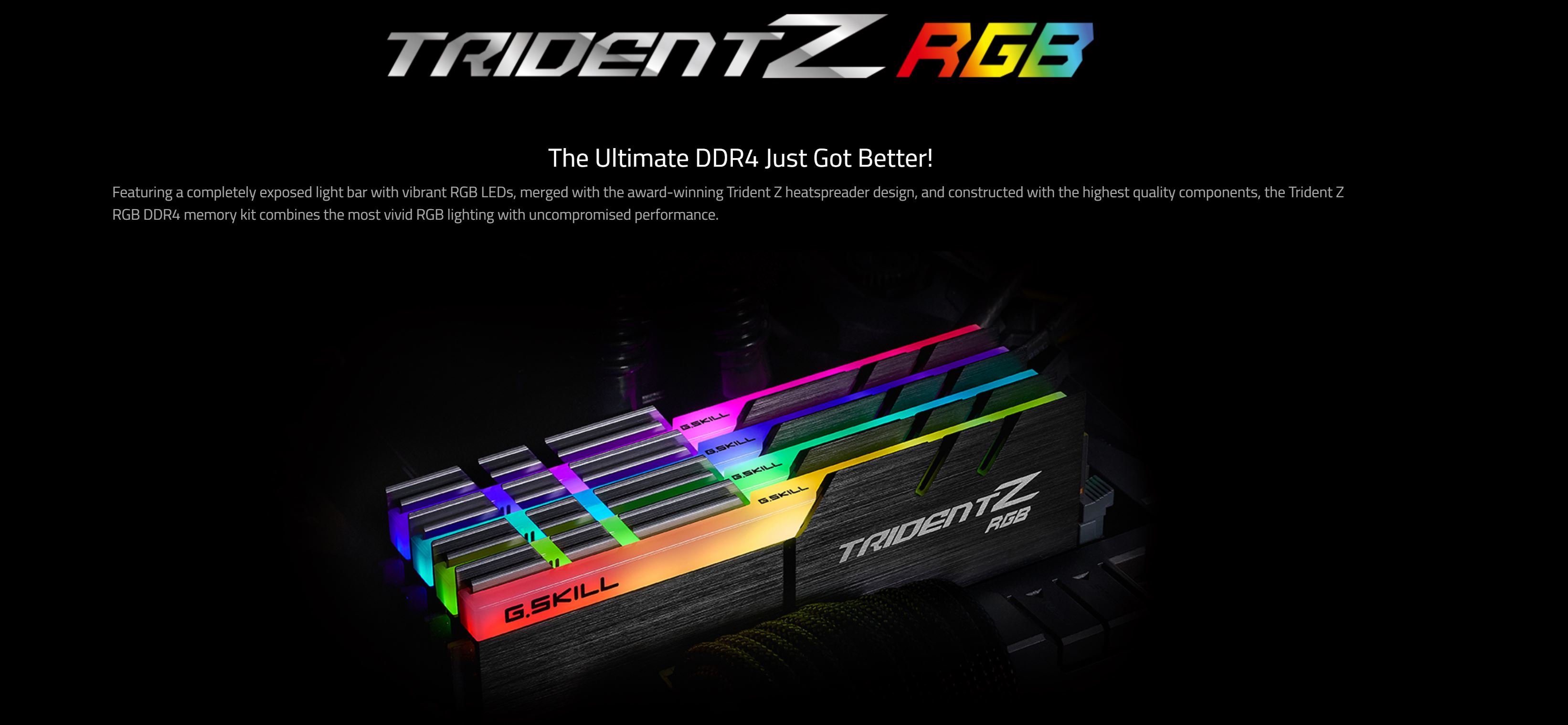 G.Skill 32GB (2x16GB) F4-3600C16D-32GTZRC Trident Z RGB 3600Mhz CL16 DDR4 RAM