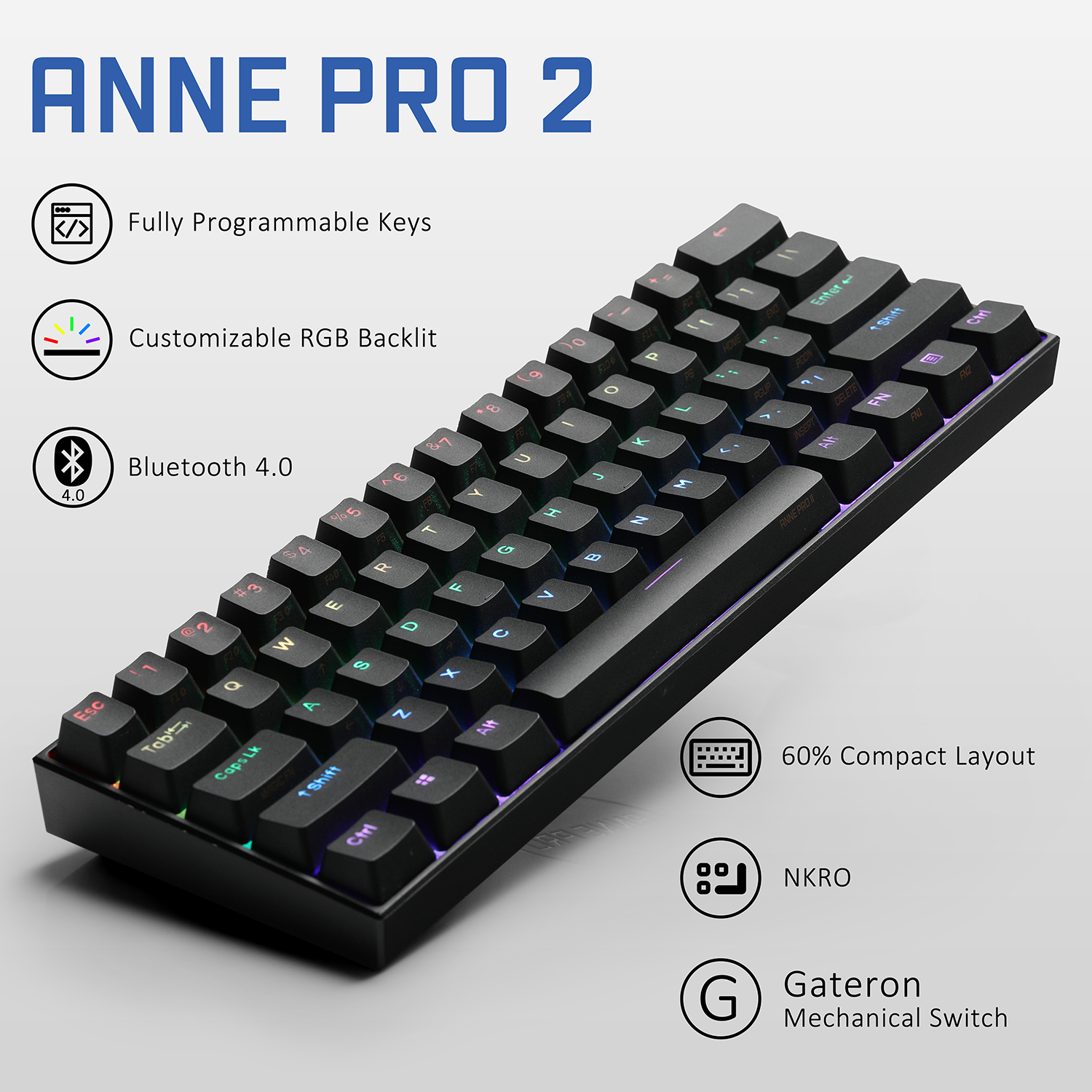  ANNE PRO 2 Mechanical Gaming Keyboard : Video Games