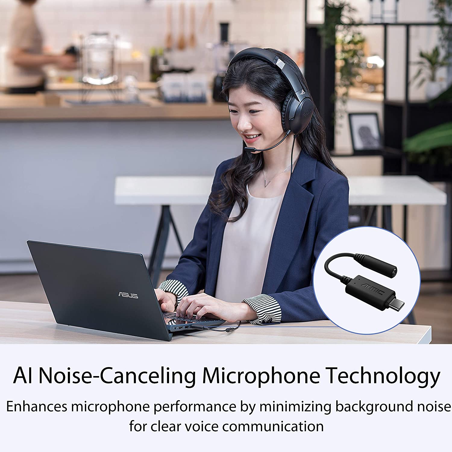 Asus Type C to 3.5mm AI Noise Canceling Mic Adapter