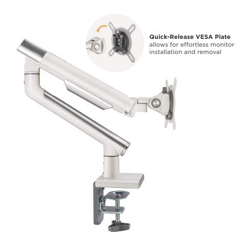 Brateck Single Monitor Premium Slim Aluminum Spring-Assisted Monitor Arm Fix (LDT49-C012-W)