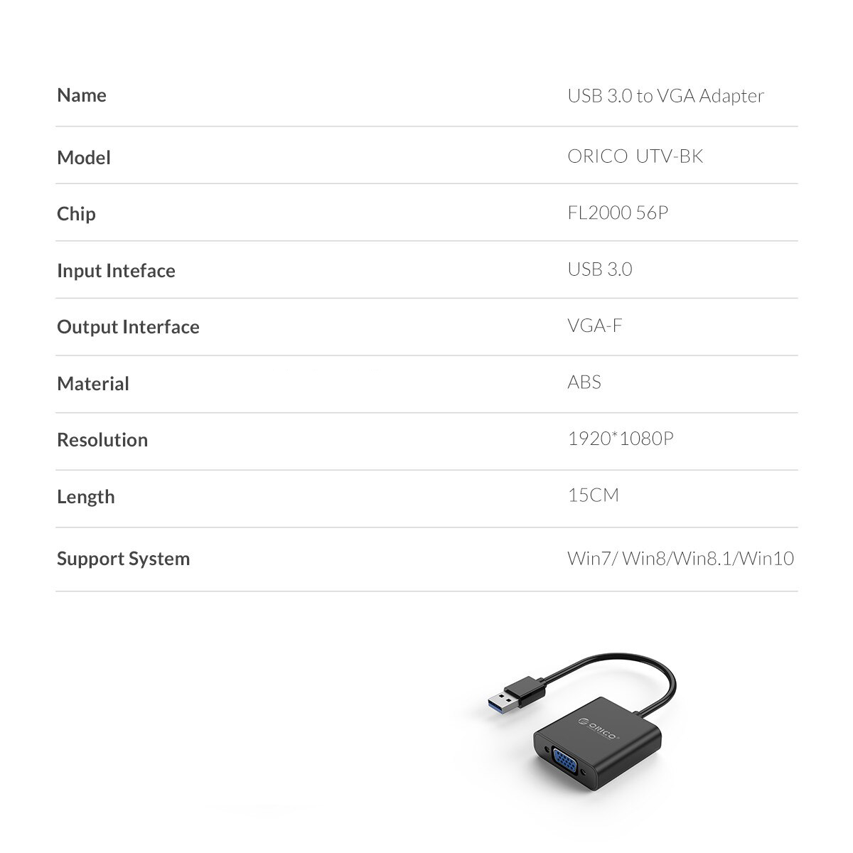 Orico USB 3.0 to VGA Adapter