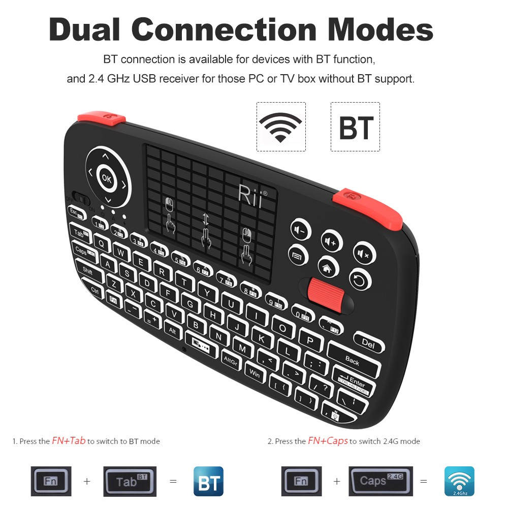 Rii i4 Mini Wireless Keyboard with 2.4G Touchpad (I4)
