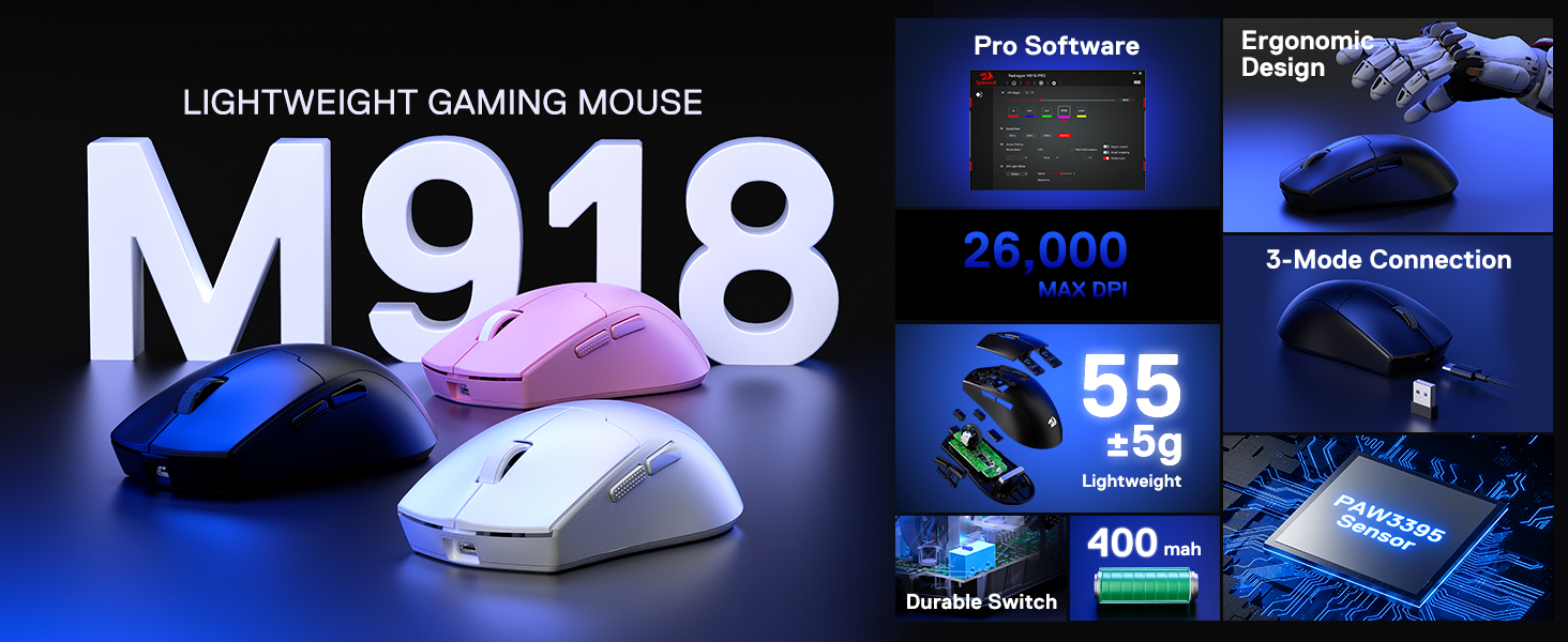 M918 55G LIGHTWEIGHT GAMING MOUSE