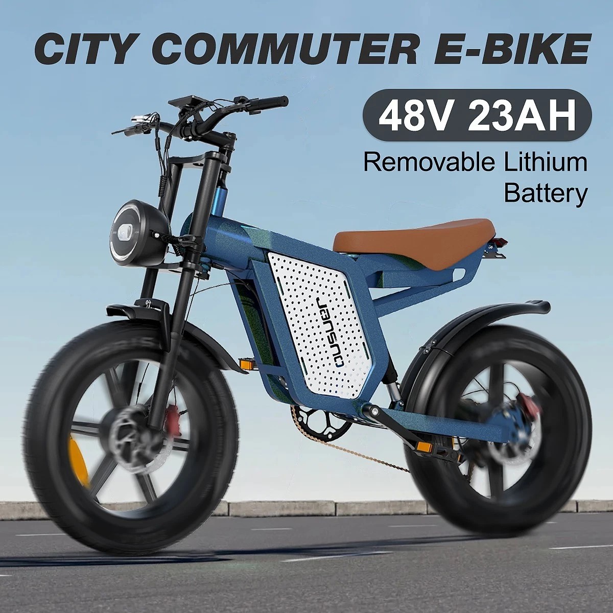 JANSNO X60 Electric Bicycle 48V 23Ah Dual Motor 1500W Max Speed 48km/h 20' FatTire MTB High-Carbon Steel Electric Bike