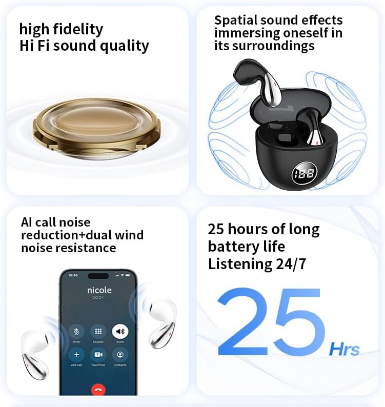 AI Language Translation Earbuds 144 Languages Translation Earbuds Real Time Two-Way Translator Real-Time Communication Simultaneous Translation BT5.4