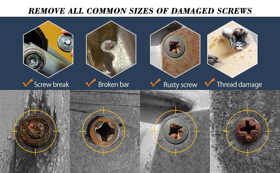 Gifts for Men,Damaged Screw Extractor Set,Fathers Day Gifts for Dad from Daughter Son,Mens Gifts for Dad,Husband,Stripped Screws Nuts & Bolts Drill Bi