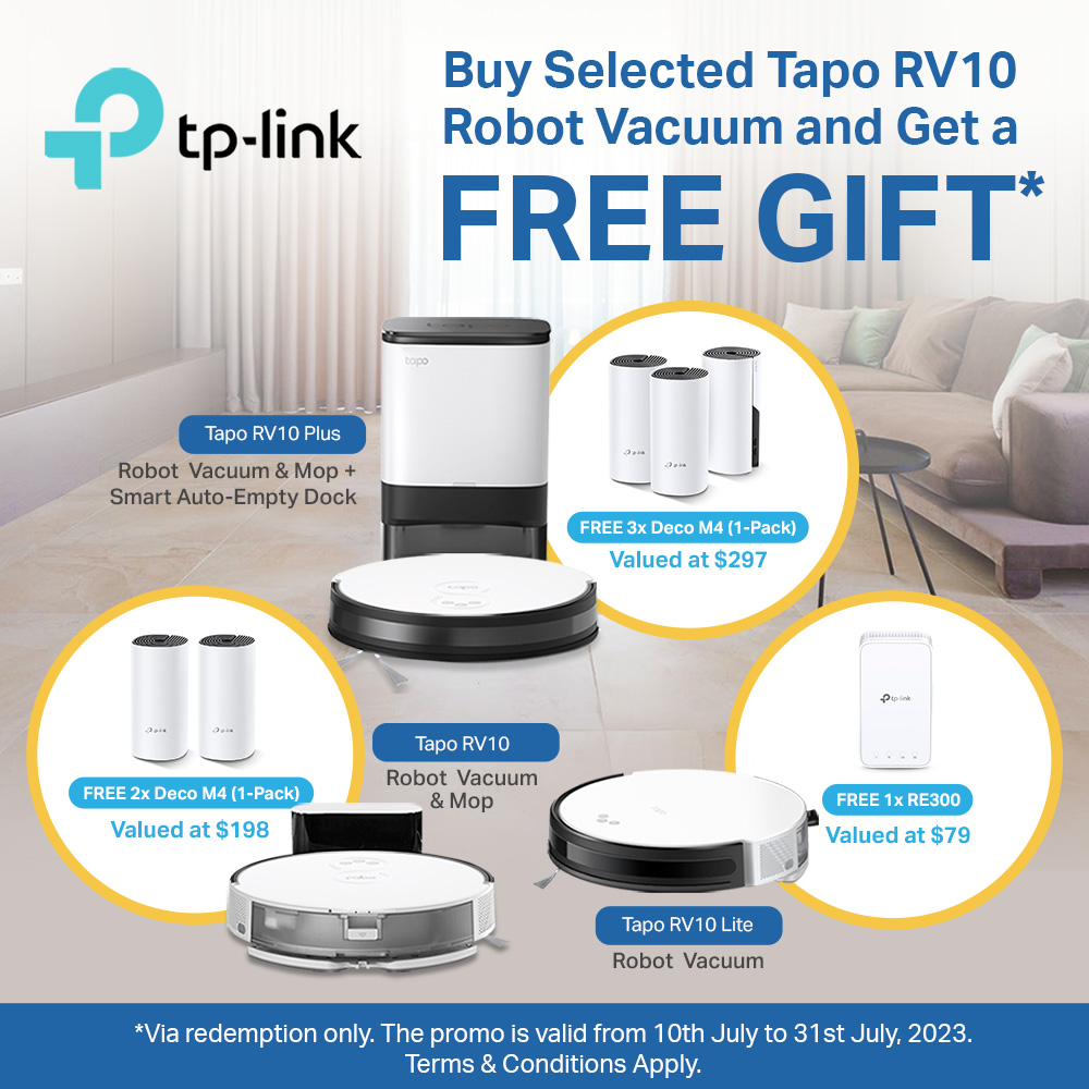 Get a Free GIFT by Buying Selected Tapo RV10 Robot Vacuum