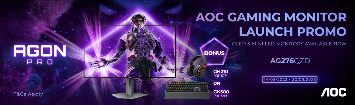 Buy Selected AOC Monitor, Get Gaming Headset or Keyboard Free