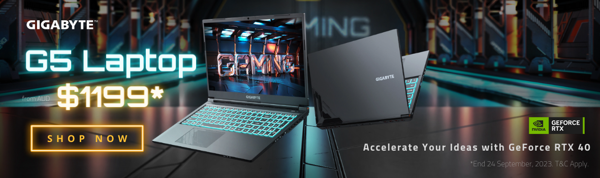 Save Big on Gigabyte's Latest G5 RTX 40 Gaming Laptops!