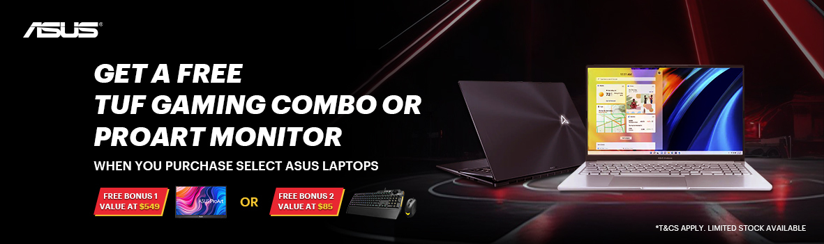 Get a FREE TUF Gaming Keyboard and Mouse Combo with Select Asus Laptops