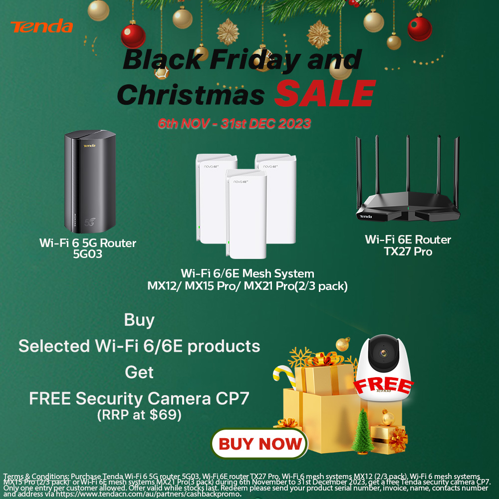 Tenda Black Friday and Christmas Sale 