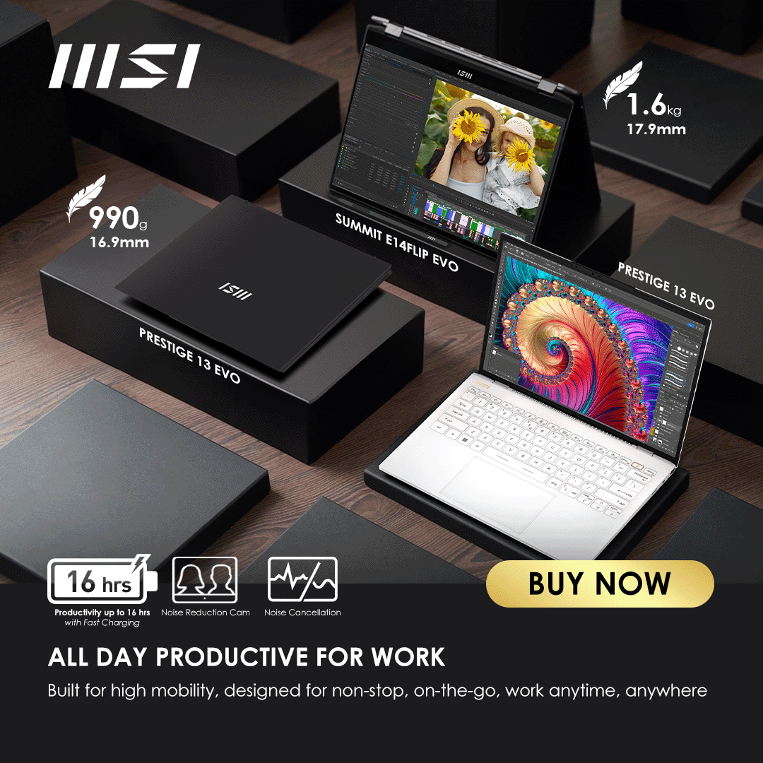 MSI Business & Productivity Laptops Sale