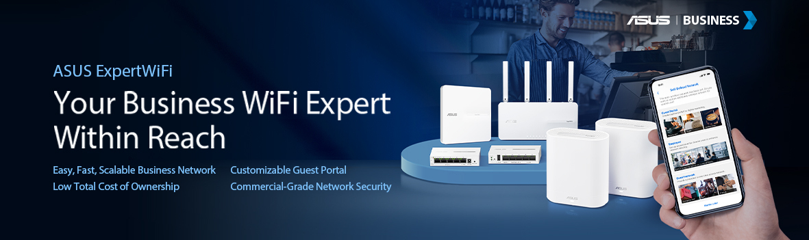 Asus ExpertWifi Router - Fast and Secure Network Tailored for Mid-Sized Businesses