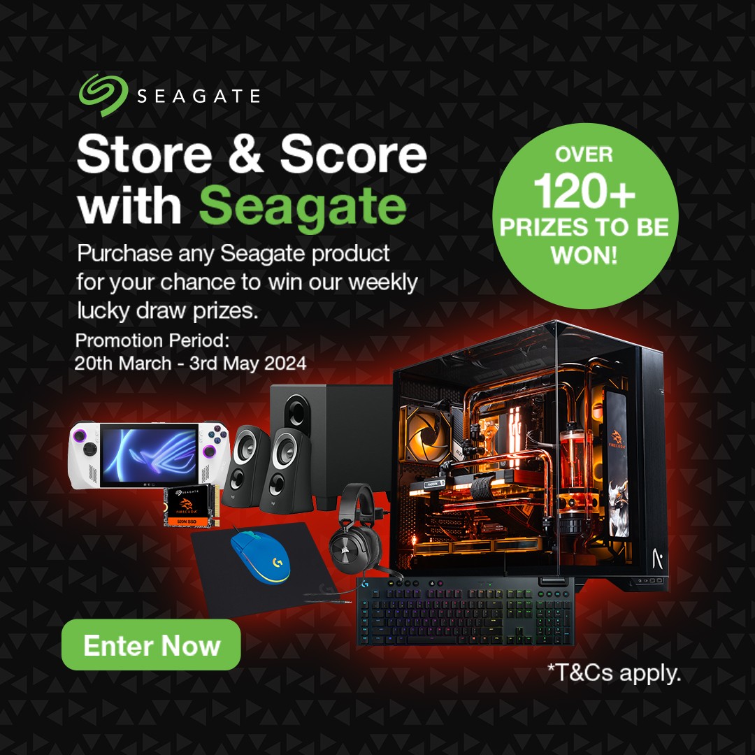 Store & Score with Seagate | Purchase Any Seagate Product for Your Chance to Win our Weekly Lucky Draw Prizes