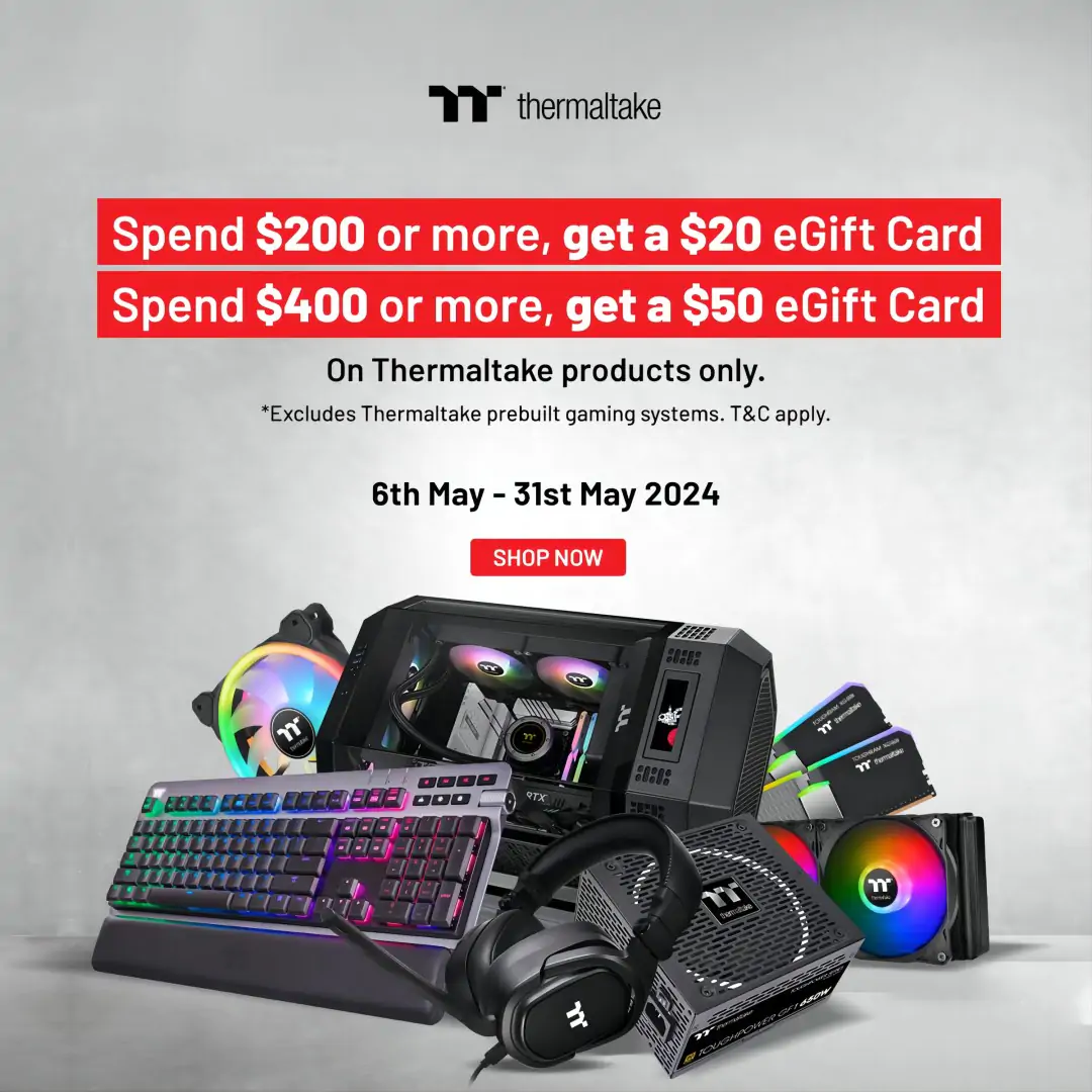 Receive Up to $50 Cash Back when You Purchase Thermaltake Products for over $200