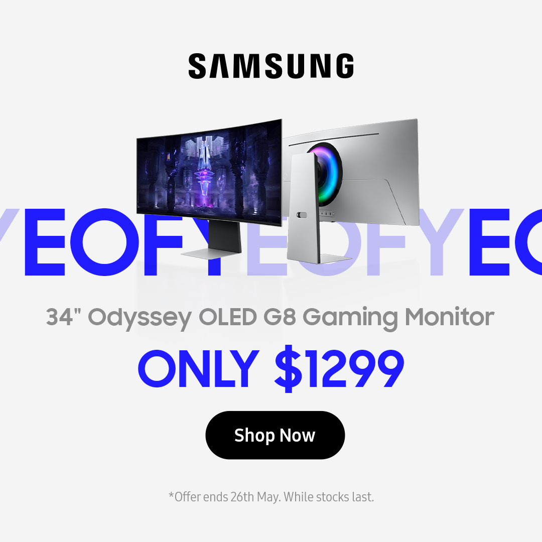 Samsung Monitors EOFY Sale - 34" Odyssey OLED G8 Gaming Monitor Now $1299!