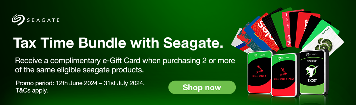 Tax Time Bundle with Seagate - Receive a complimentary e-Gift Card when purchasing 2 or more of the same eligible seagate products.