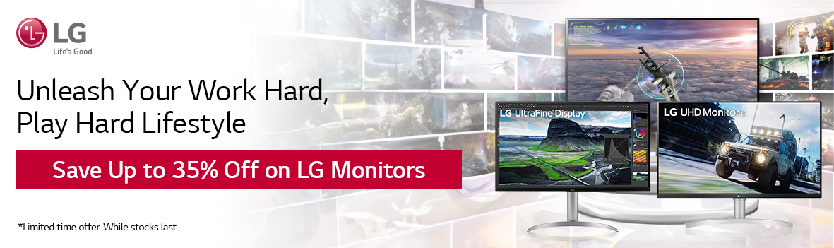 Up to 35% Off on LG Monitors - Designed for Creators, Multi-tasking & Gamers