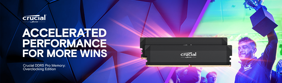 Crucial DDR5 Pro OC DRAM - Push Performance to the Next Level with the Blazing Speed and Massive Bandwidth