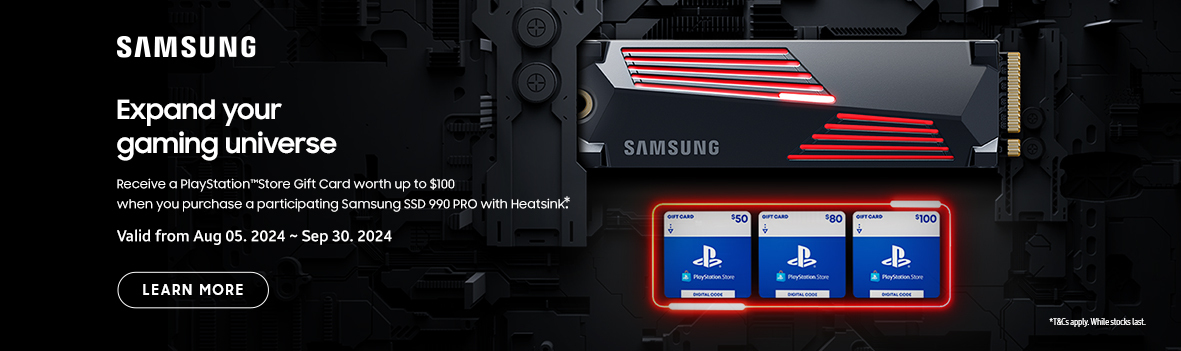 Buy Select Samsung 990 PRO SSDs and Get Up to $100 Sony PlayStation Store Gift Card