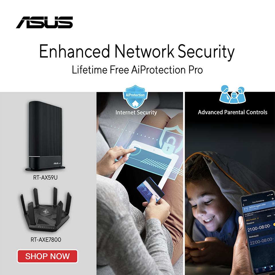 ASUS Enhanced Network Security - Lifetime Free AiProtection Pro 