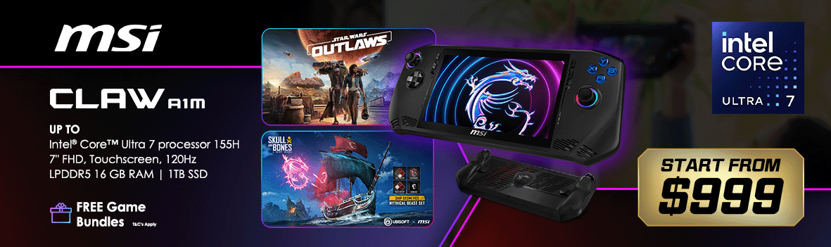 Purchase MSI CLAW, GET STAR WARS OUTLAWS & SKULL AND BONES FOR FREE!