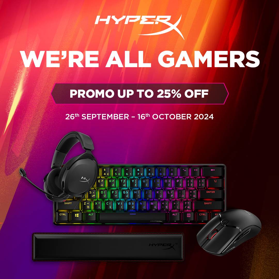 We're All Gamers – Save Up to 25% OFF HyperX Gaming Peripherals