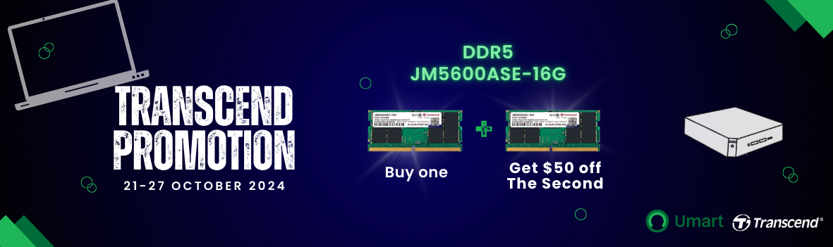 Buy Two Transcend JM5600ASE-16G DDR5 RAM, Get $50 Off the Second One!