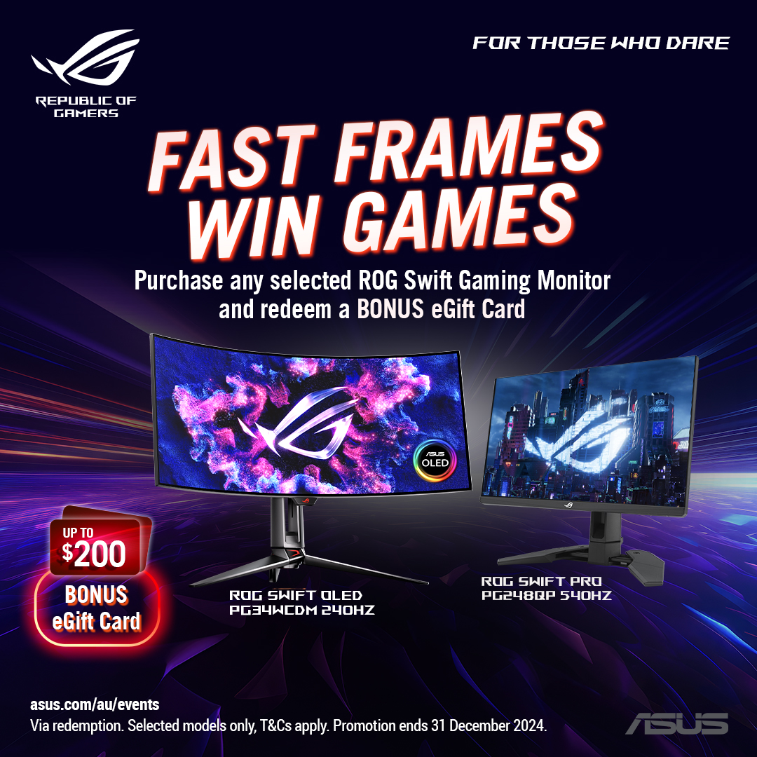 ASUS LCD ROG Swift Gaming Monitors 'Fast Frames Win Games' eGift Card