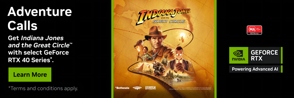 Get the Digital Premium Edition of Indiana Jones and the Great Circle™ with Select GeForce RTX 40 Series