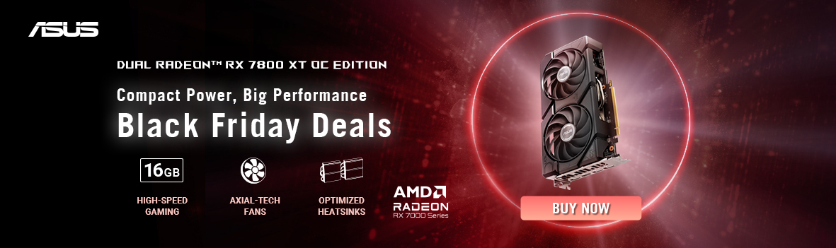 Asus Dual Radeon™ RX 7800 XT OC Edition Black Friday Deals | Compact Power, Big Performance