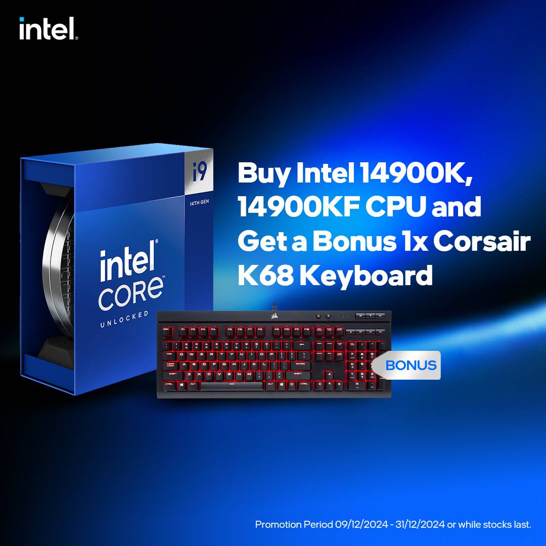 Sorry, Sold Out! | Buy Intel 14900K, 14900KF CPU and Get a Bonus lx Corsair K68 Keyboard 