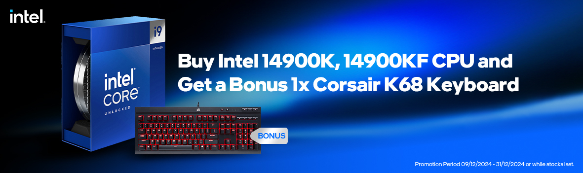 Sorry, Sold Out! | Buy Intel 14900K, 14900KF CPU and Get a Bonus lx Corsair K68 Keyboard 