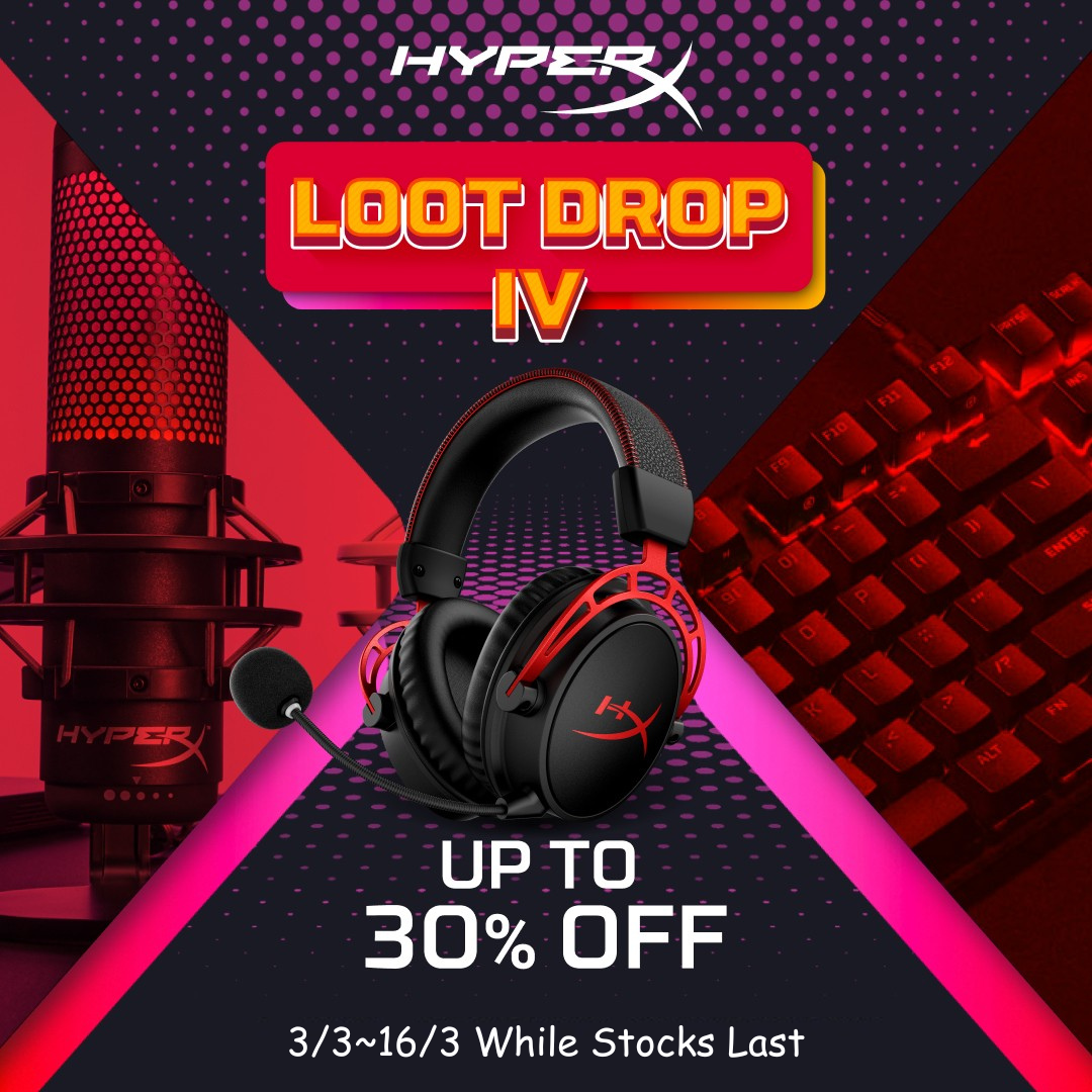 HyperX Loot Drop Promo = Up to 30% Off Gaming Peripherals