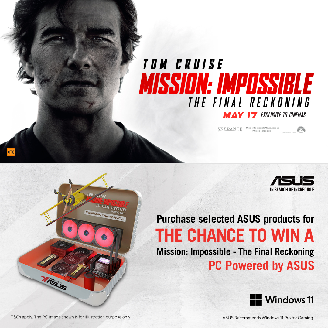 Purchase any eligible ASUS product and register for a chance to win a customised Mission: Impossible - The Final Reckoning PC Powered By ASUS