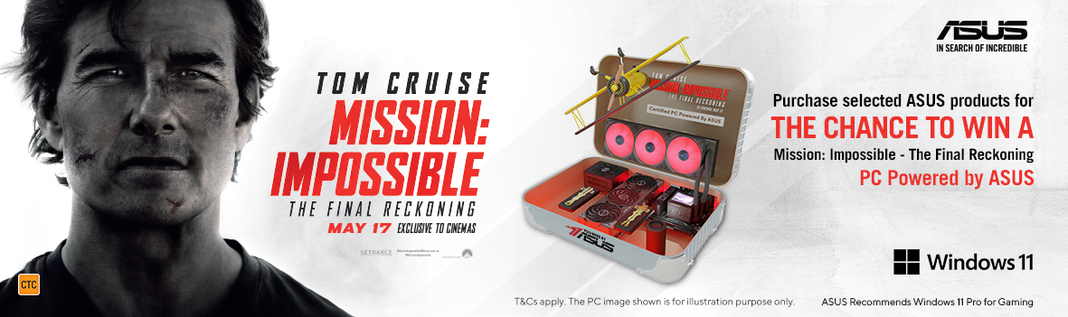 Purchase any eligible ASUS product and register for a chance to win a customised Mission: Impossible - The Final Reckoning PC Powered By ASUS